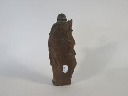 STATUETTE en bois sculpté polychrome figurant...