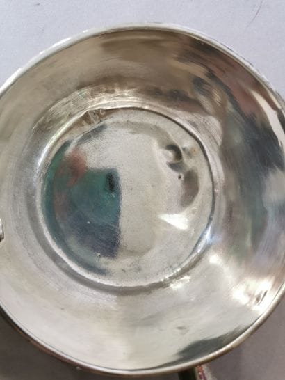 DEUX CASSEROLES DE TABLE en argent. PARIS,...