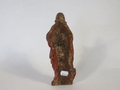 STATUETTE en bois sculpté polychrome et doré...