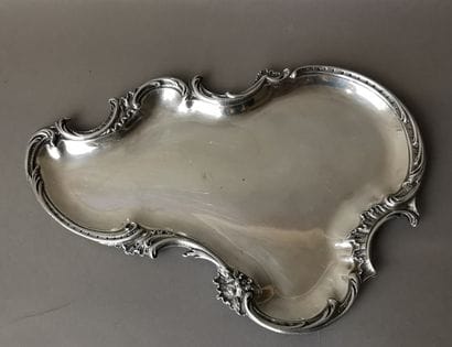 PLATEAU A LETTRES en argent. PARIS, Armand...