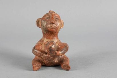 Vase à anse en étrier représentant un personnage...