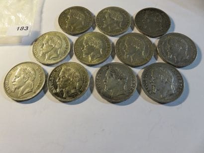 Coins - France - Collection of 11 x 5 Francs...
