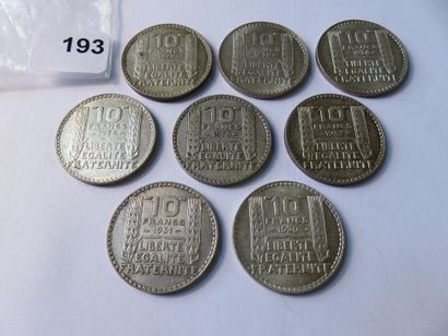 Coins - France - Collection of 8 x 10 Francs...
