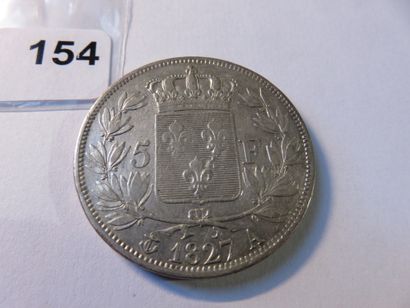 Currency - France - 5 Francs Charles X, retouch...