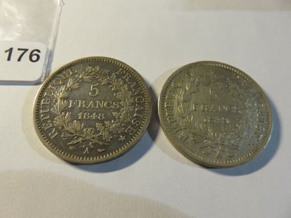 Coins - France - Collection of 2 x 5 Francs...