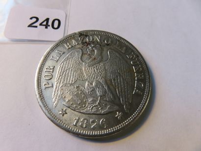 Currency - Chile - 1 Peso 1876 (silver, 25.18...