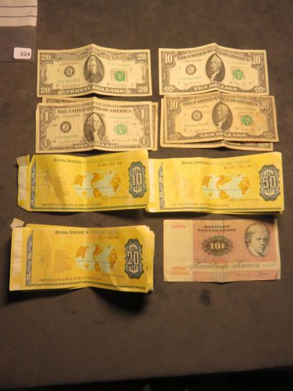 Tickets and Travelers Cheques - Lot of 7...