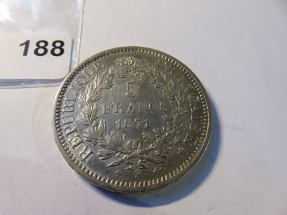Currency - France - 5 Francs Hercules 1871...