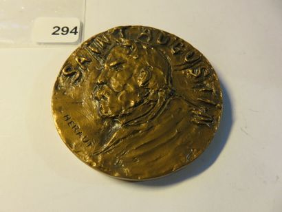 Medal - Saint Augustin, Bishop of Hippo (Algeria),...