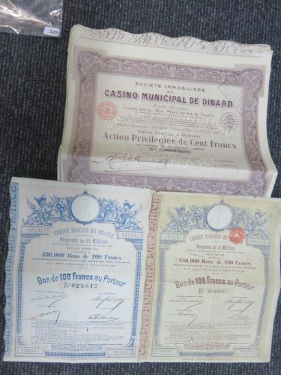 Scripophily - Lot of 73 old stocks and shares,...