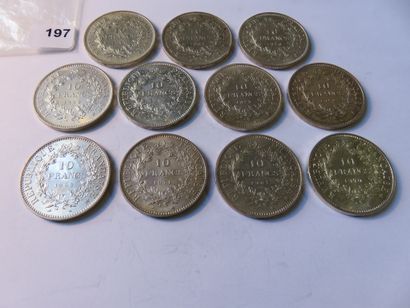 Coins - France - Collection of 11 x 10 Francs...