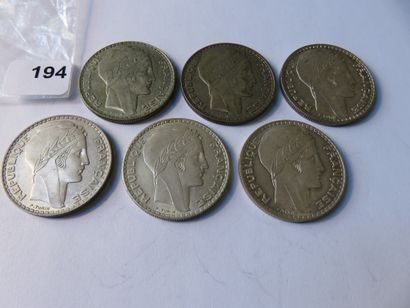 Coins - France - Collection of 6 x 20 Francs...