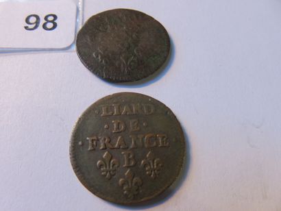 Royal Coins - Louis XIV - Lot of 2 copper...