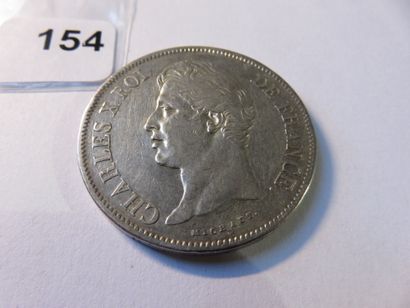 Currency - France - 5 Francs Charles X, retouch...