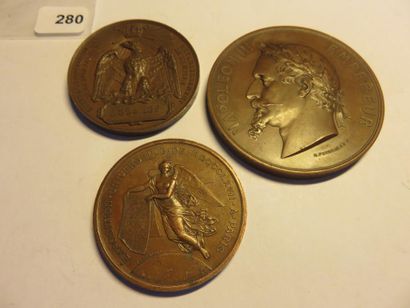 Napoleon III Collection - set of 3 medals,...