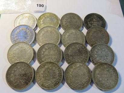 Coins - France - Collection of 16 x 5 Francs...