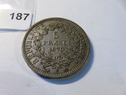 Currency - France - 5 Francs Hercules 1870...