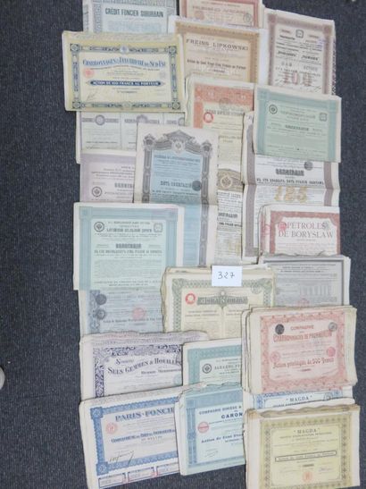 Scripophily - Lot of 328 old stocks and shares...