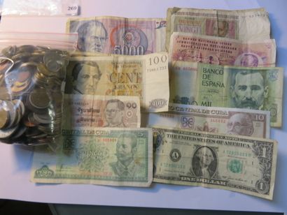 Coins + Banknotes - Lot of 245 various coins...
