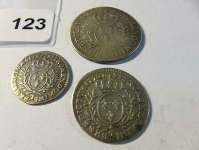 Royal Coins - Louis XV - Lot of 3 coins with...