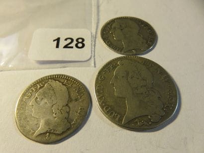 Royal Coins - Louis XV - Lot of 3 silver...