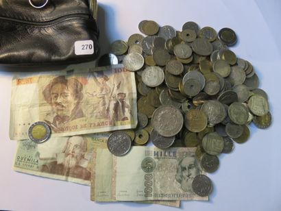Coins + Banknotes - Lot of 229 various coins...