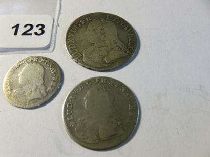 Royal Coins - Louis XV - Lot of 3 coins with...