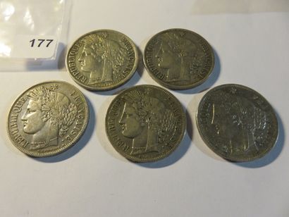 Coins - France - Collection of 5 x 5 Francs...