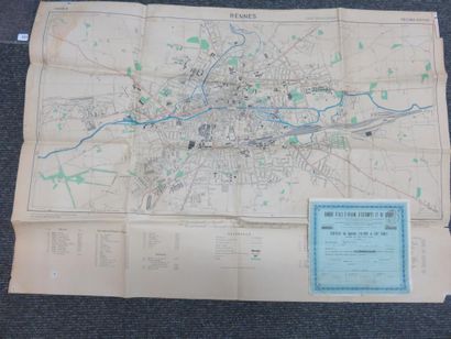 Scripophily and Plan of Rennes - Banque d'Ille...