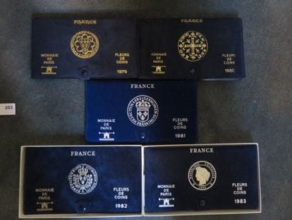 Coins - France - Lot of 5 Series FDC, 1979...