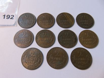 Coins - France - Collection of 11 x 2 Centimes...
