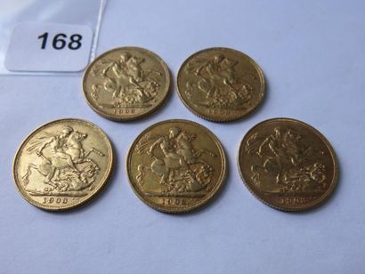 Gold coins - United Kingdom - Lot of 5 x...