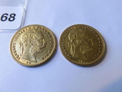 Gold coins - Hungary - Lot of 2 x 20 Forint...
