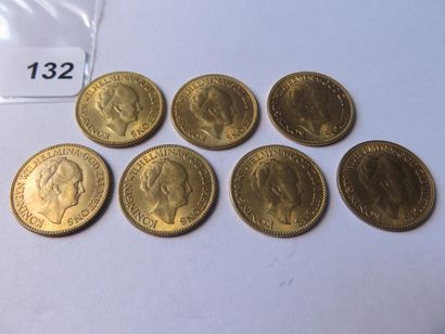 Gold coins - Netherlands - Lot of 7 x 10...