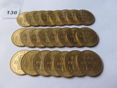 Gold coins - Netherlands - Lot of 23 x 10...