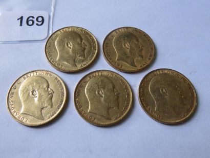 Gold coins - United Kingdom - Lot of 5 x...