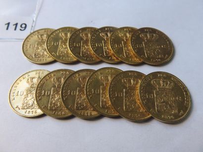Gold coins - Netherlands - Lot of 12 x 10...