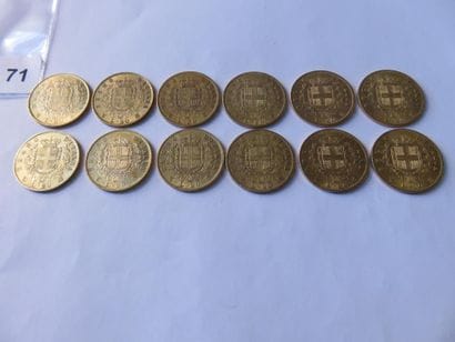 Gold Coins - Italy - Lot of 12 x 20 Lire...