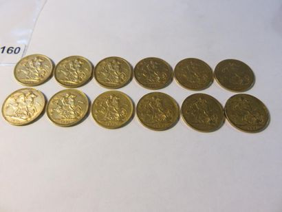 Gold coins - United Kingdom - Lot of 12 x...
