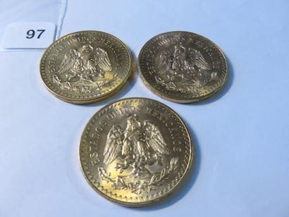 Gold coins - Mexico - Lot of 3 x 50 Pesos...