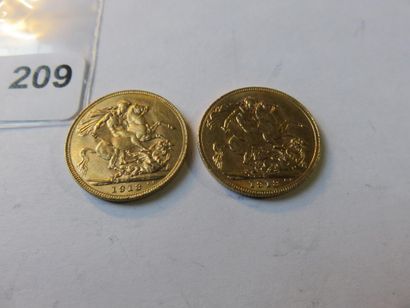 Monnaies or - Australie - Lot de 2 x Souverain...