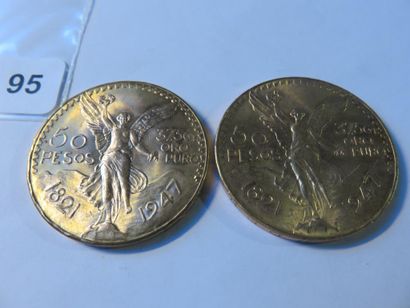 Gold coins - Mexico - Lot of 2 x 50 Pesos...