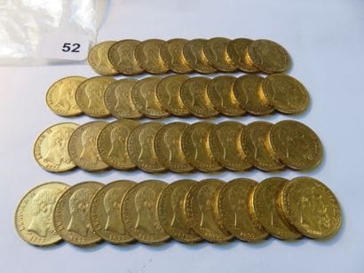 Gold coins - Belgium - Lot of 35 x 20 Francs...
