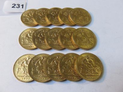 Monnaies or - Afrique du Sud - Lot de 15...