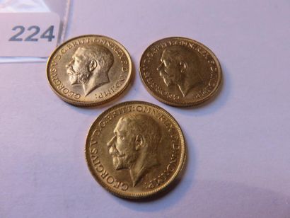 Monnaies or - Australie - Lot de 3 x Souverain...