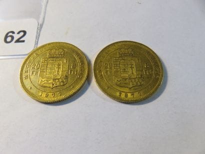 Gold coins - Hungary - Lot of 2 x 20 Forint...