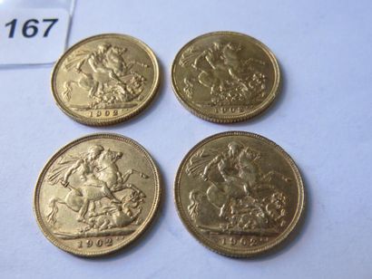 Gold coins - United Kingdom - Lot of 4 x...