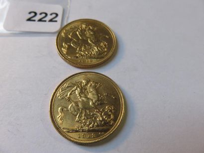 Monnaies or - Australie - Lot de 2 x Souverain...