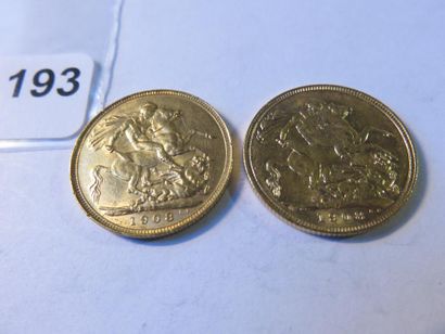 Gold Coinage - Australia - Lot of 2 x Sovereign...