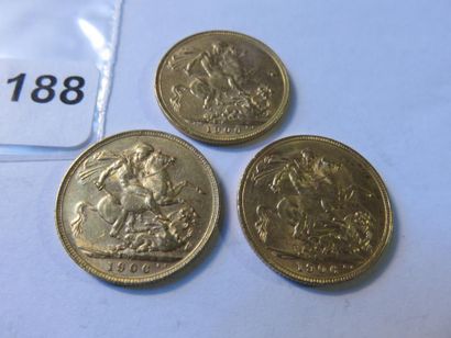 Gold Coins - Australia - Lot of 3 x Sovereign...